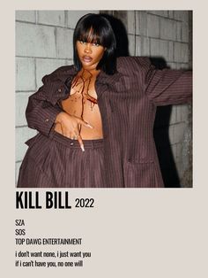 Kill Bill Sza, Minimalist Music, Music Poster Design