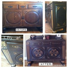 the before and afters of an old dresser