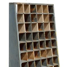 a bunch of wooden crates stacked on top of each other