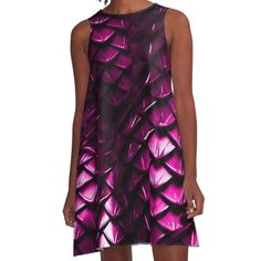 Loose-fit, mid-length sleeveless dress with silky handfeel. Printed on both sides. Machine washable. Size range XS-2XL. This fantastic design takes our black dragon design to a new level with hot pink scales that really make a statement. Purple Dragon, Dragon Scales, Pink Dragon, Dragon Scale, Best Candy, Black Dragon, Dragon Design, Dress For Sale, Scales