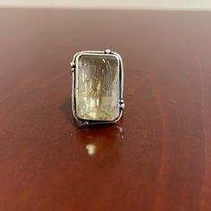 Sterling Silver And Rutilated Quartz Ring By Echo Of The Dreamer. Size 7. Soooo Pretty Marked “The Dreamer” And “Sterling” Rutilated Quartz Ring, 7 Rings, Quartz Ring, Rutilated Quartz, Womens Jewelry Rings, The Dreamers, Size 7, Women Jewelry, Sterling Silver