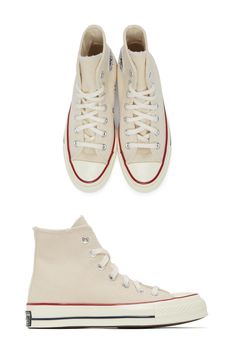 Converse Off-White Chuck 70 High Sneakers Off White High Top Converse, Shoes Rotation, Chuck 70 White, White Chuck 70, High Top Shoes For Women, Shoes For Women White