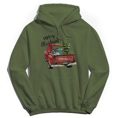 Celebrate the holidays with this fun Men's Merry Chistmas Hoodie. Celebrate the holidays with this fun Men's Merry Chistmas Hoodie. FEATURES Drawstring hood Ribbed hemline Long sleeveFABRIC & CARE Cotton Machine wash Imported Color: Dark Green. Gender: male. Age Group: adult. Material: Fleece|Cotton. Merry Christmas Graphic, Merry Chistmas, Christmas Graphic, Cotton Pullover, Graphic Tee Shirts, Mens Graphic Tee, Military Green, Graphic Shirts, Sports Equipment