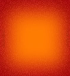 an orange and red background with floral designs