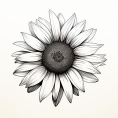 Sunflower: Artistic Transformation of a Blossom Shoulder Cap Tattoo Sunflower, Sunflower Cover Up Tattoo, Sunflower And Sun Tattoo, Black And Grey Sunflower Tattoo, Sunflowers Tattoo Design, Sunflower Tattoo Stencil, Sunflower Line Art, Sunflower Outline, Flower Sketch Pencil