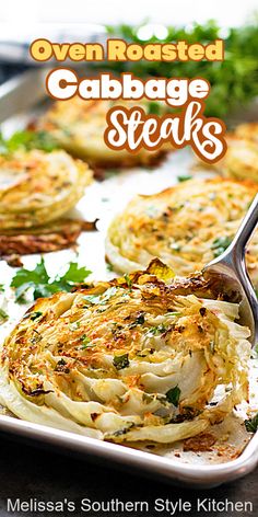 an image of oven roasted cabbage steaks