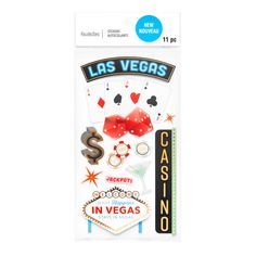 las vegas casino stickers on a white background