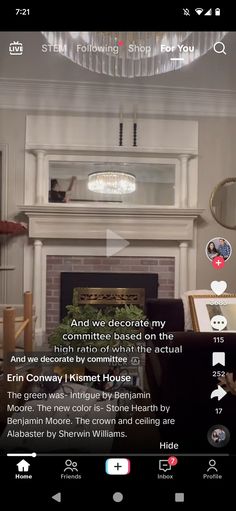 a living room filled with furniture and a fire place in front of a tv mounted above a fireplace