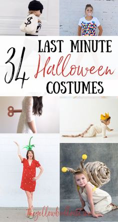 the best last minute halloween costumes for kids and adults to make them look like they're