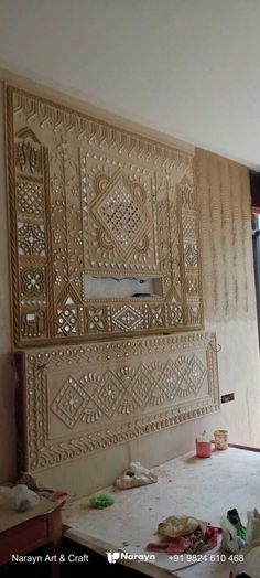 Lippan Art On Wall (Mud & Mirror Art) - Decent Plain - Bedroom wall Indian Wall Art, Indian Room Decor, Style Marocain