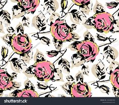 pink roses on white background with black and yellow leaves stock photo - 959782