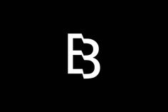 the letter b is made up of white letters on a black background, and it appears to be in two different font styles