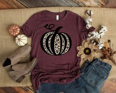 Cricut Clothing, Cheetah Pumpkin, Cricut Shirt Ideas, Pumpkin Family, Leopard Pumpkin, Thankful Shirt, Sunflower Shirt, Cricut Joy