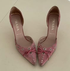 Vintage Designer Heels, Whimsical Heels, Pink Fashion Aesthetic, 00s Shoes