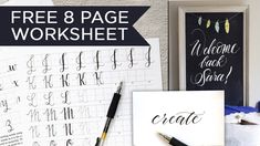 the free 8 page printable worksheet is on display in front of some other items