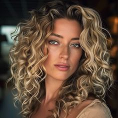 Medium Brown Blonde Highlights, Blonde Curly Hair With Lowlights, Blond Highlights On Brown Hair Medium Length, Blonde Curly Hair With Highlights, Blonde And Dark Brown Highlights, Bronze Lowlights, Blonde Hair With Brown Highlights And Lowlights, Blond Highlights Curly Hair, Blonde Hair Perm