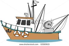 Fishing Trawler, Boat Silhouette, Boat Cartoon, Big Yachts, Fishing Boats For Sale, Boat Illustration, Boat Drawing, Fish Clipart, Fish Vector