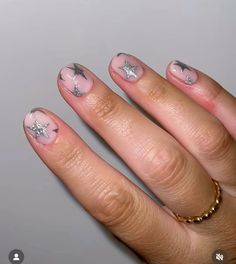 Silver Star Nails, Star Nails, Silver Stars, Nails, Stars, Silver