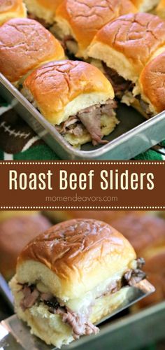 roast beef sliders with melted cheese on top