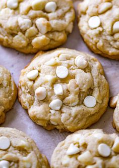 cookies with white chocolate chips and almonds on top