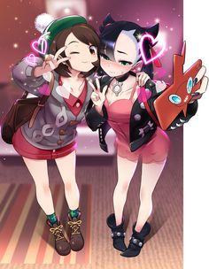 Gloria And Marnie, Gloria X Marnie, Pokemon Marnie, Pokemon Cynthia, Black Survival, Pokemon Photo, Fnaf 4