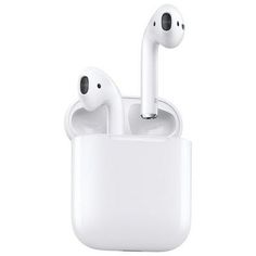 an apple airpods with two headset plugs attached to the back of it