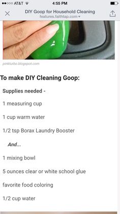 the instructions for how to make diy cleaning goop on an iphone phone screen