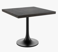 a square table with a black base on an isolated white background for use in interior design