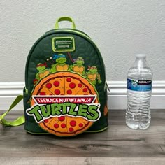 New With Tags Loungefly Teenage Mutant Ninja Turtles Backpack. Given As A Gift Earlier This Year. Water Bottle For Size Reference. Ninja Turtle Backpack, Turtle Backpack, I Ninja, Ninja Turtles Artwork, Teenage Ninja Turtles, Teenage Ninja, Loungefly Bag, Tmnt Turtles, Mutant Ninja