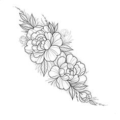 a black and white flower tattoo design