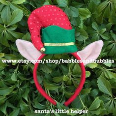 Comfortable Handmade Elf Headband Costume - Santas Little Helper - Holiday Elf - Christmas Elf - Chr Elf Headband, Halloween Crayons, Holiday Shirt Ideas, Headband Costume, Princess Kitty, Holiday Headbands, Elf Costume, Plastic Headband, Santa's Little Helper