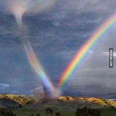 a rainbow appears to be in the middle of an image with caption that reads, my personality in one picture