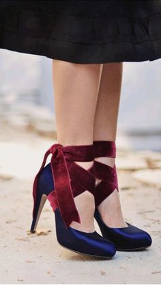 Heels With Ribbon Laces, Black Dress With Pink Heels, Ribbon Shoe Laces, Diy Heels, High Heels Classy, Heels Classy, Lace Heels, Ribbon Wrap, Bow Heels