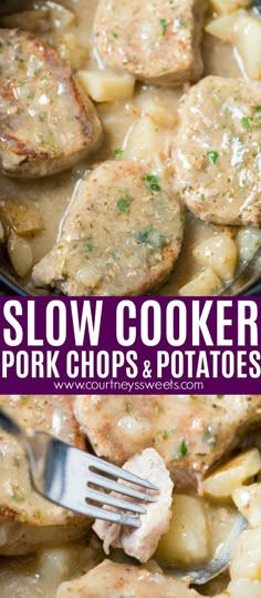 this slow cooker pork chops and potatoes recipe is so easy to make