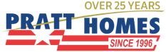 over 25 years of prat homes since 1900 - present in this logo for the company