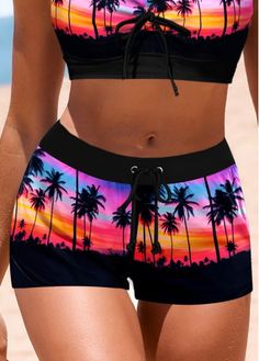 Color:Black;Size:M;Package Contents:1 X Swim Shorts; Swimshort Outfit Women, Black Swim Shorts, Black Landscape, Bathing Suit Shorts, Swim Shorts Women, Shorts Outfits, 4th Of July Outfits, Blue Jumpsuits, Lovely Tops