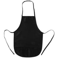 an apron that is black and has straps on the front, with a white background