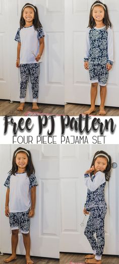 Free Kids Pajama Pattern - Coordinating set pajama patterns free from Life Sew Savory Pyjama Pattern, Pajamas Shorts Pattern, Girls Pajamas Pattern, Clothing Drawing, Boys Sewing Patterns, Home Layout, Boy Sewing, Cricut Stencils