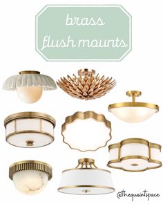 brass flush moulds and lights with the words brass flush moulds above them