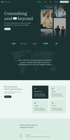 the website design for consulting and beyond, which is designed to look like it has many different