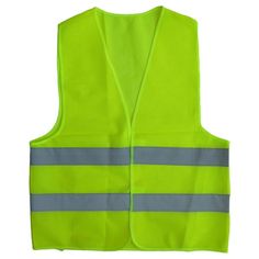 an orange safety vest with reflective stripes on the front and back, in lime green