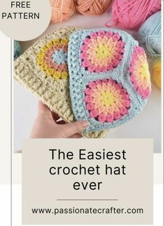 the easyest crochet hat ever is made with this free pattern from passionatecrafter