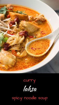 curry laksa spicy noodle soup with chicken