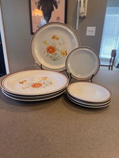 four plates stacked on top of each other