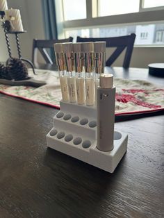 This fragrance holder for Scentbird offers a stylish way to show off and store your library of scents. pictured model is in the marble color *pictured scents not included* Scentbird Organization, Perfume Sample Organization, Perfume Storage, Vanity Organization, Perfume Samples, Vanity Storage, The Marble, Marble Colors, Toiletry Storage