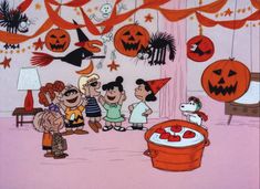 an image of halloween scene with pumpkins and jack - o'- lanterns