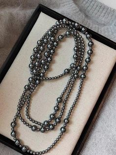 Olivia Mark - Plainly Perfect Pearl Necklace Collection Pearl Layering, Gray Necklace, Black Pearl Necklace, Necklace Collection, Buy Necklace, Lovely Ring, Hand Jewelry, Beaded Rings, Metal Necklaces