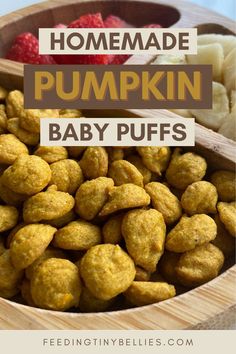 Homemade Pumpkin Baby Puffs 9 Month Old Snack Ideas, Homemade Snacks For Babies, Fall Snacks For Toddlers, Blw Snacks On The Go, Blw Snack Recipes, On The Go Baby Snacks, Baby Food For 8 Month Old, Diy Baby Puffs Recipe