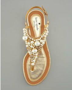 I just love this woman! I want! Kate Spade Sandals, Pearl Sandals, Wedding Flats, Rilakkuma