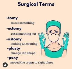 a woman with her hands up and the words surgical items in front of her face